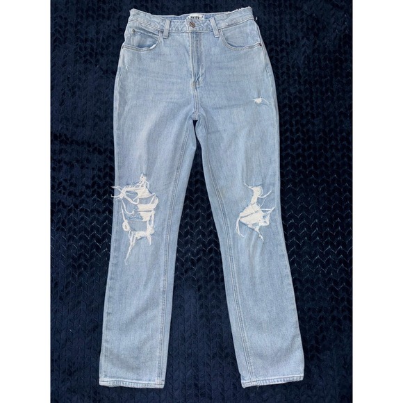 Paige Sarah Slim Distressed Jeans Ripped High Rise Denim Light Wash Size 27 - Picture 1 of 10